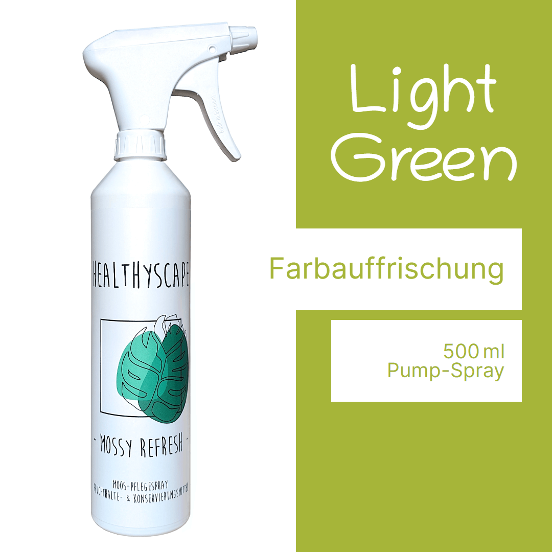 Farbauffrischung Moosbilder 500ml - Light Medium & Dark Green Spray für konserviertes Moos mit Erfrischungswirkung