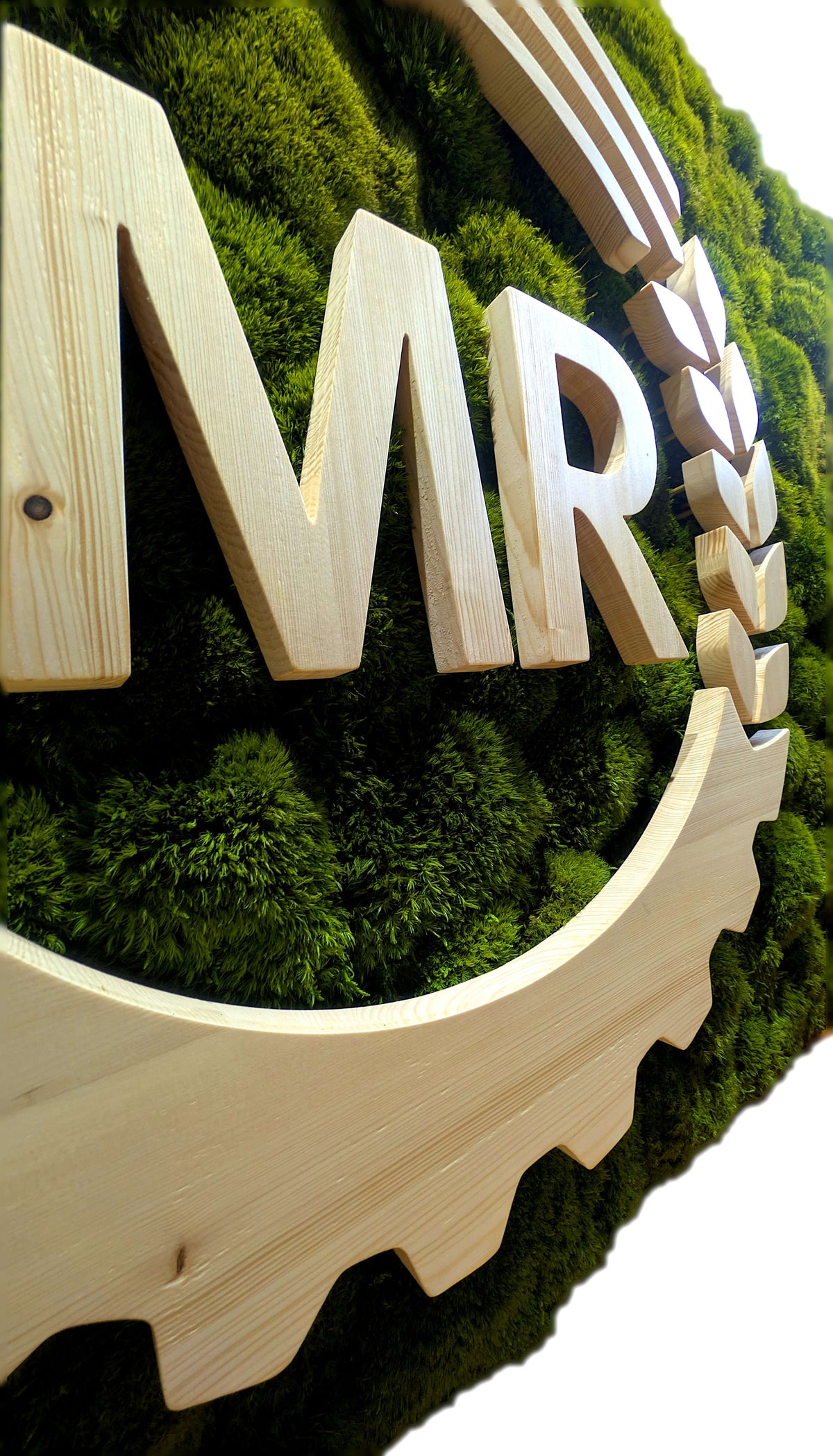 Provence Moss Picture with Wooden Logo made of Spruce or Oak