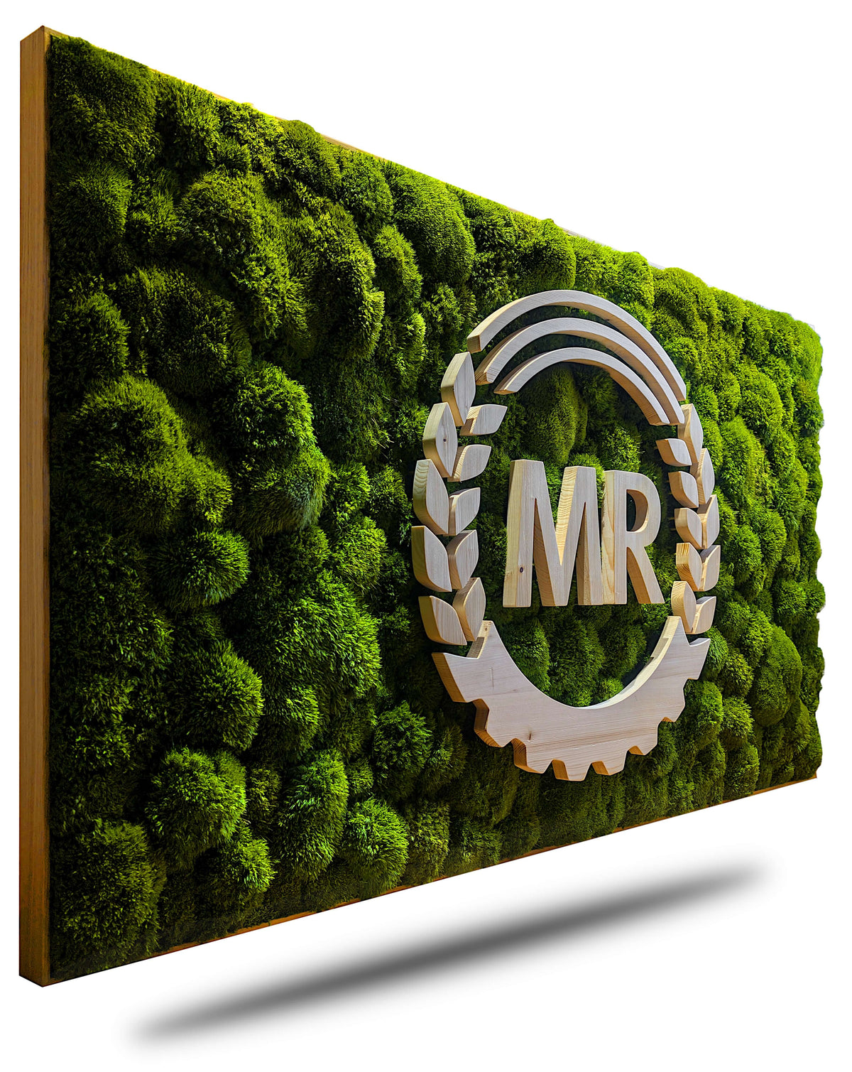 Provence Moss Picture with Wooden Logo made of Spruce or Oak