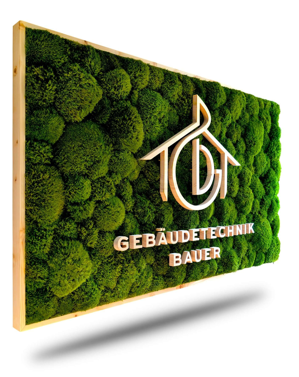 Provence Moss Picture with Wooden Logo made of Spruce or Oak