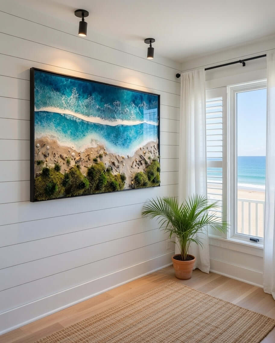 Image de mousse sur mesure 'Mer Baltique' pour la maison - plage, mer, côte - design fait à la main et vibrant