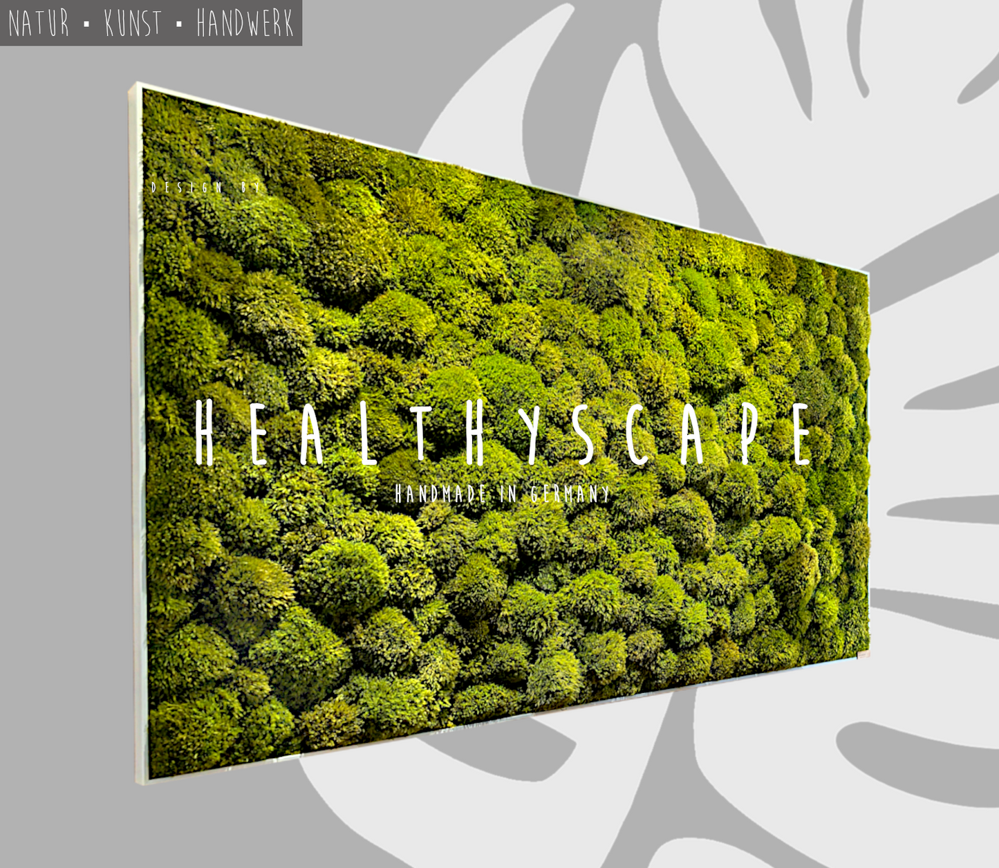 Custom-made moss picture - plant picture in real wood frame - frame rectangular 80-200cm Provence Moose