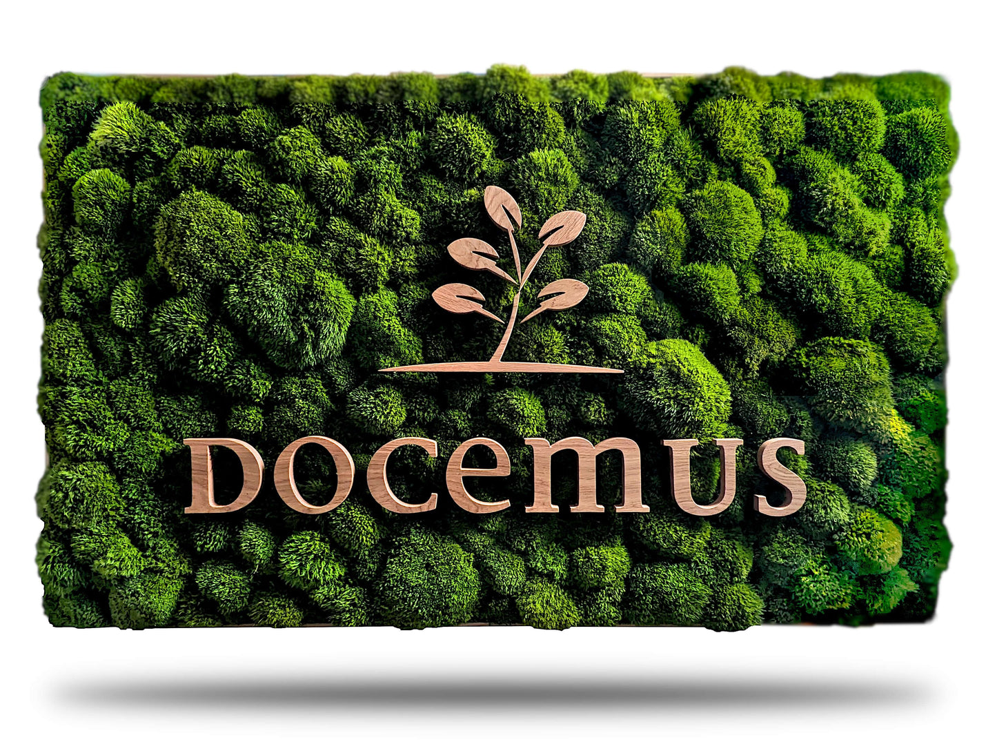 Provence Moosbild mit Firmenlogo aus Echtholz in Eiche