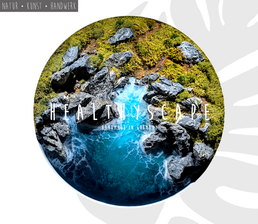 Custom Round Moss Picture Ocean Picture 'New Zealand' - Handmade Beach and Coastal Wall Art